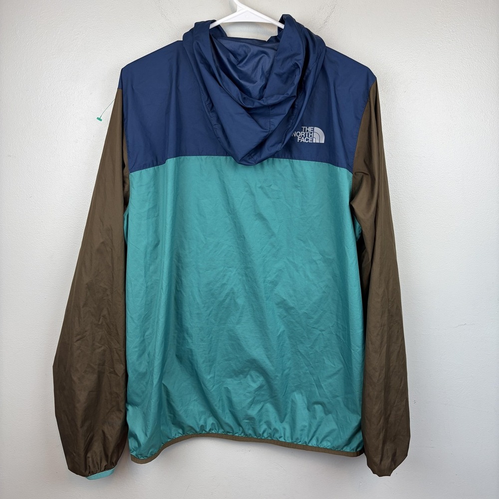 The North Face Windwall Jacket Mens Medium Blue Hooded Half Zip Windbreaker‎ - Picture 3 of 12